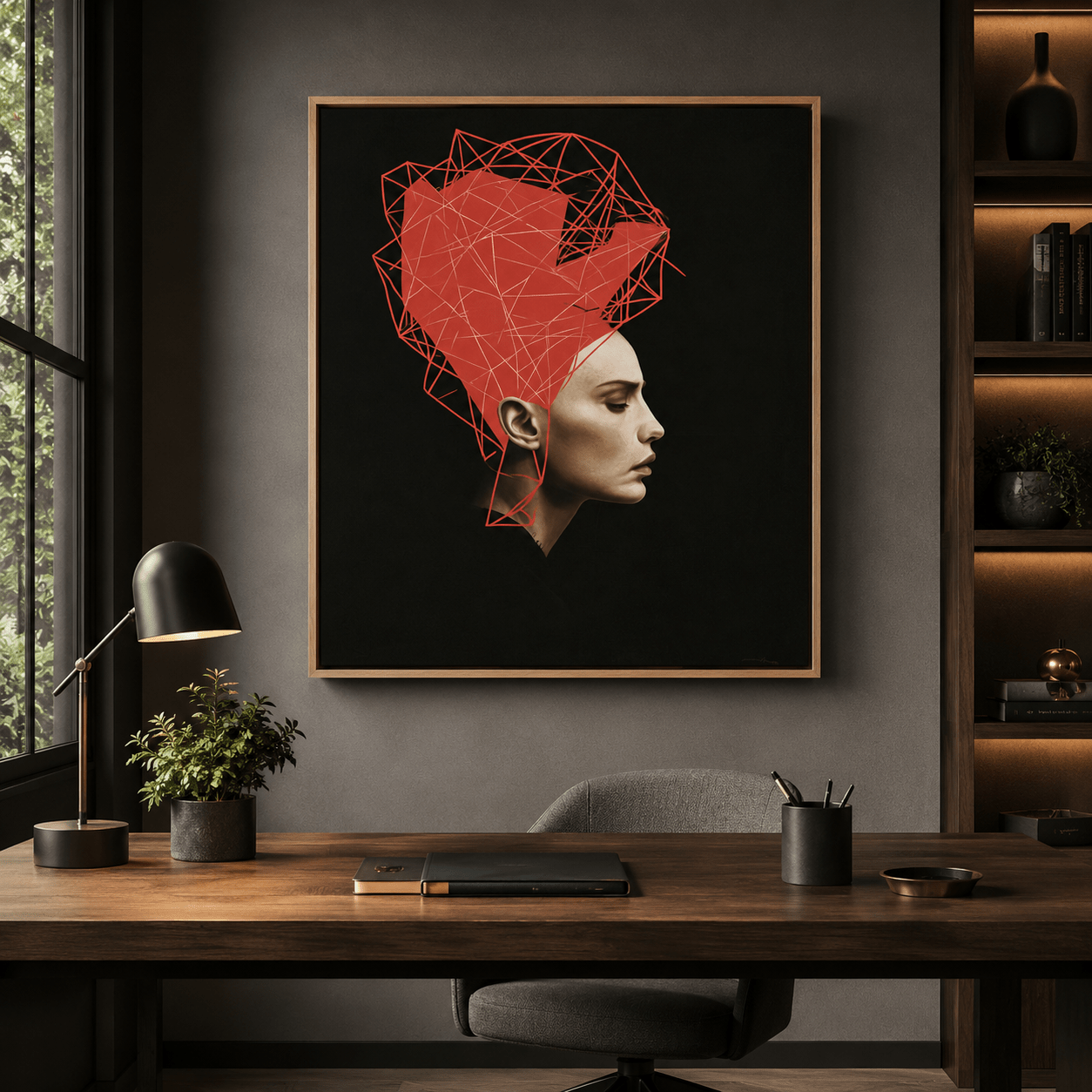 Abstract Portrait Canvas Print — Construct by Rossetti Art modern abstract canvas wall art by Rossetti Art – luxury interior design artwork for living room, bedroom, office – Dining Room Wall Art Entryway Wall Art figurative