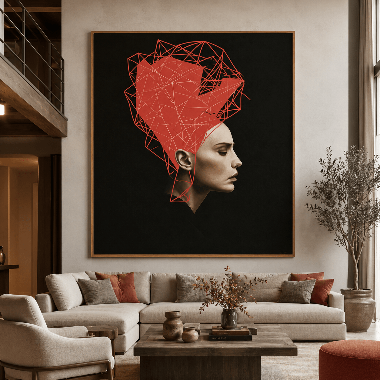 Abstract Portrait Canvas Print — Construct by Rossetti Art modern abstract canvas wall art by Rossetti Art – luxury interior design artwork for living room, bedroom, office – Dining Room Wall Art Entryway Wall Art figurative