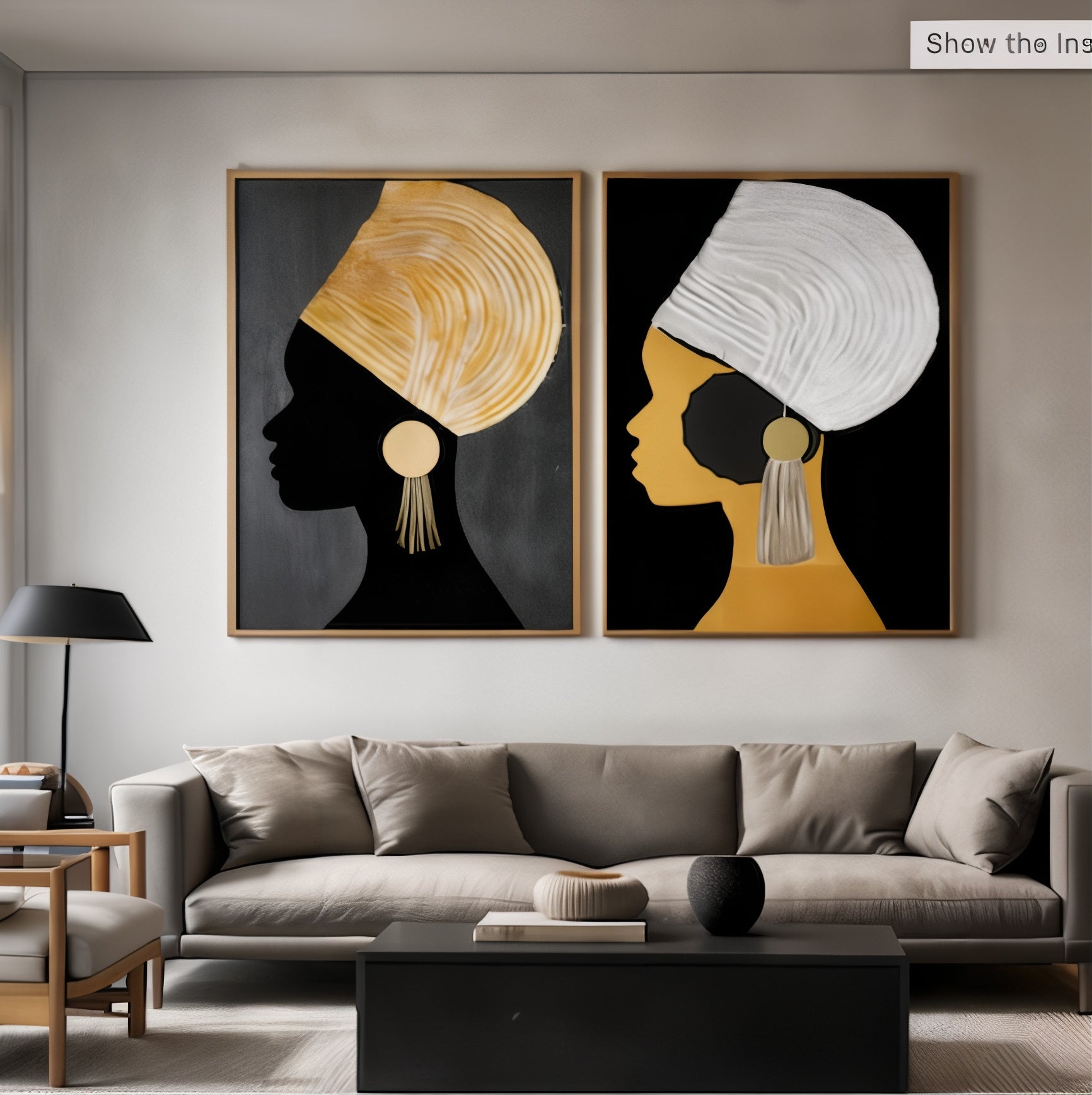 Abstract Portrait Painting on Canvas