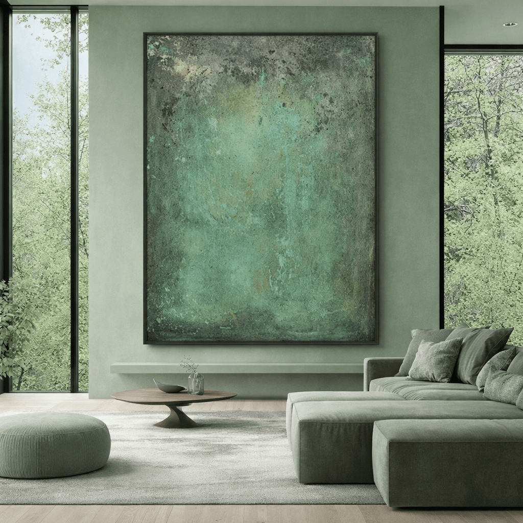 Abstract Sage Green Canvas Wall Art