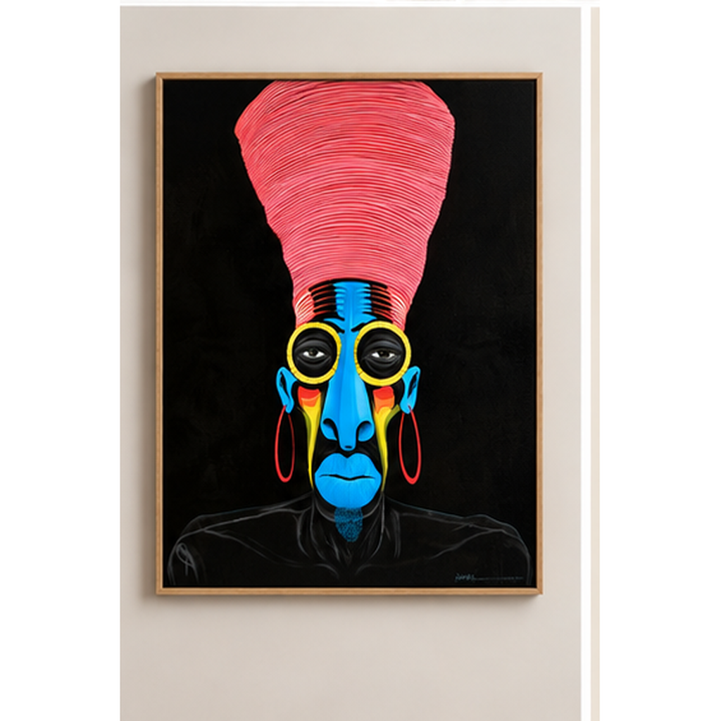Colorful Pop Art Wall Art Canvas Print – Azure Gaze by Rossetti Art