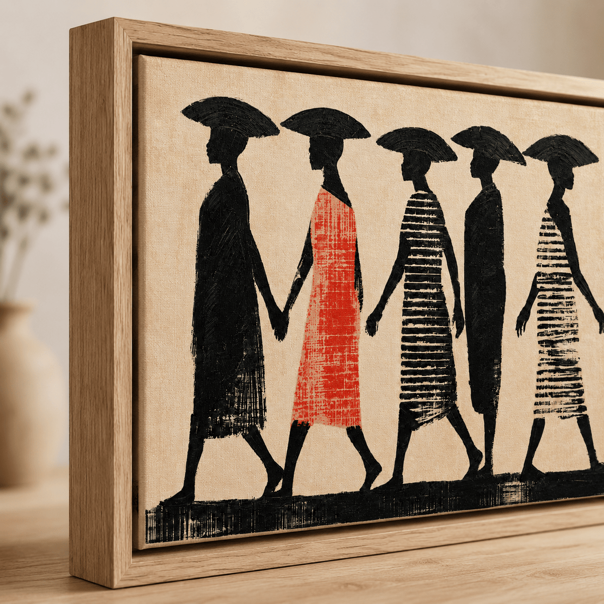 African Art Wall Decor Canvas Print — Procession by Rossetti Art