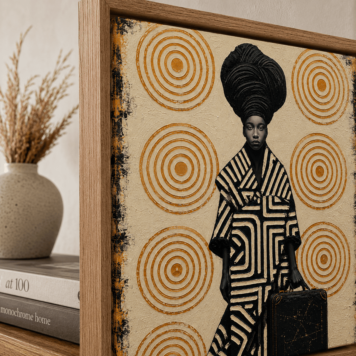 Afrocentric Wall Art — Sovereign Journey Canvas Print | Rossetti Art modern abstract canvas wall art by Rossetti Art – luxury interior design artwork for living room, bedroom, office – canvas-print figurative framed-art