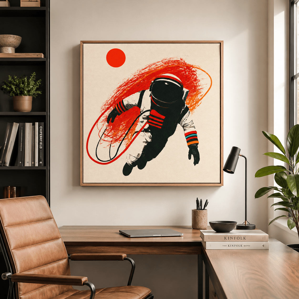 Astronaut Wall Art Black and White Canvas — Event Horizon by Rossetti Art