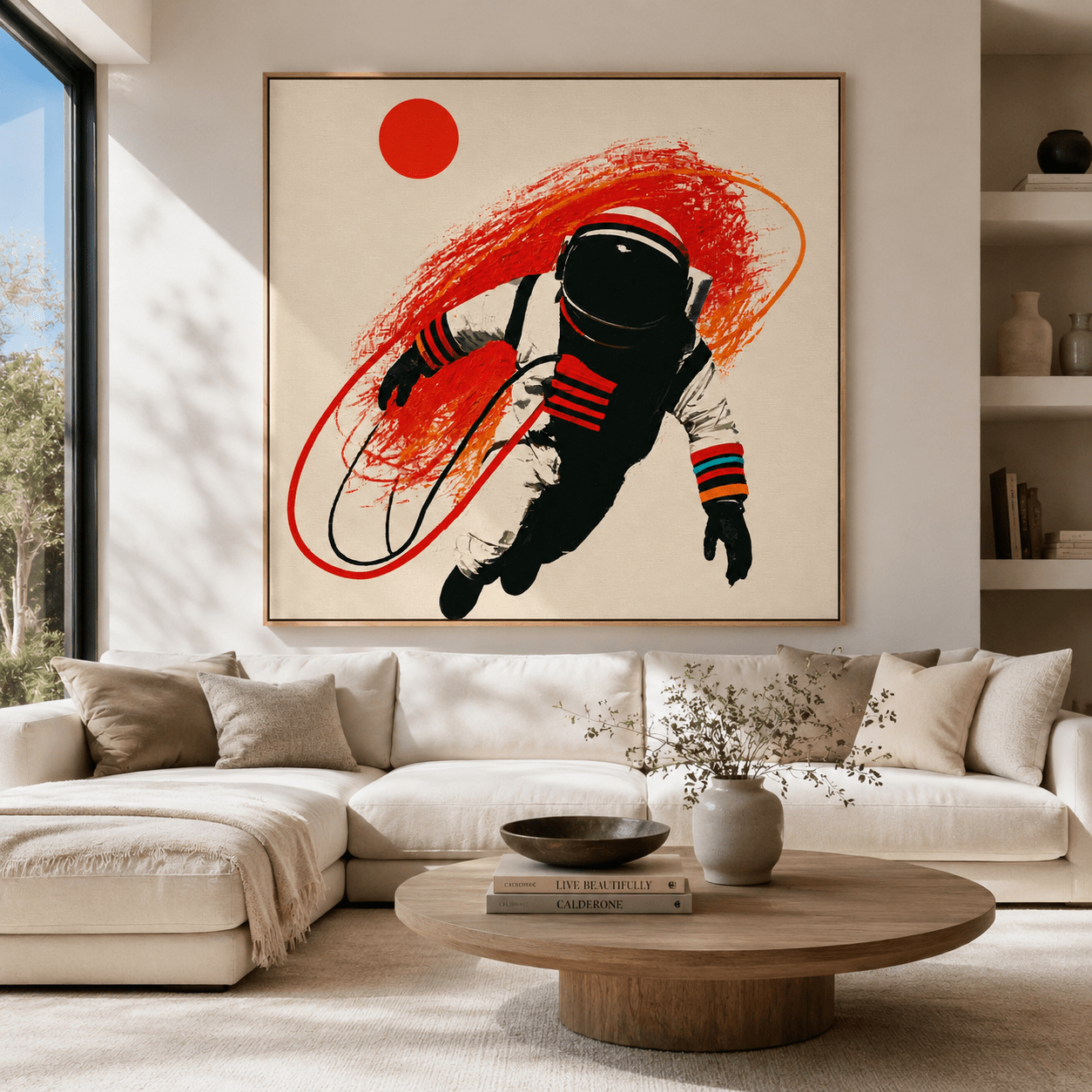Astronaut Wall Art Black and White Canvas — Event Horizon by Rossetti Art