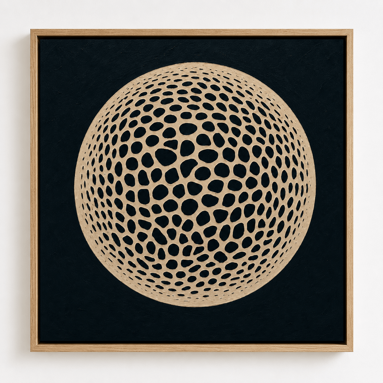 Beige Abstract Wall Art Canvas Print — Lattice Moon by Rossetti Art