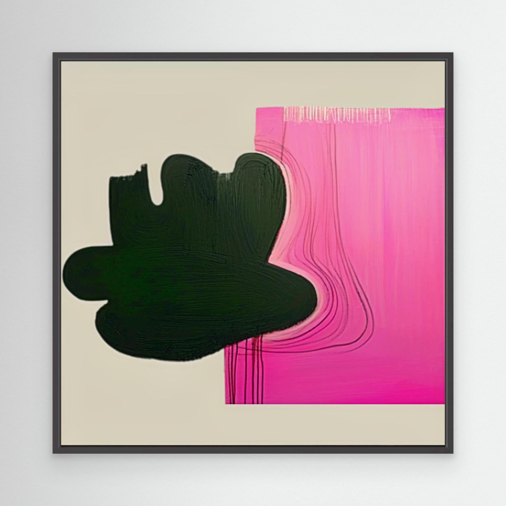 Canvas Print: Abstract Noir & Blush - Bold Modern Art