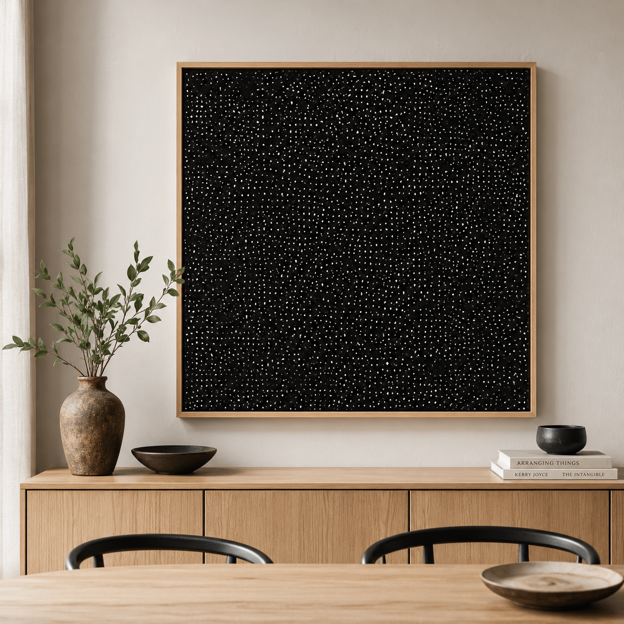 Black Abstract Wall Art Canvas Print — Resonance by Rossetti Art