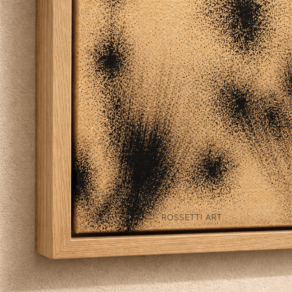 Black and Beige Abstract Wall Art Canvas Print – Dune Nocturne | Rossetti Art