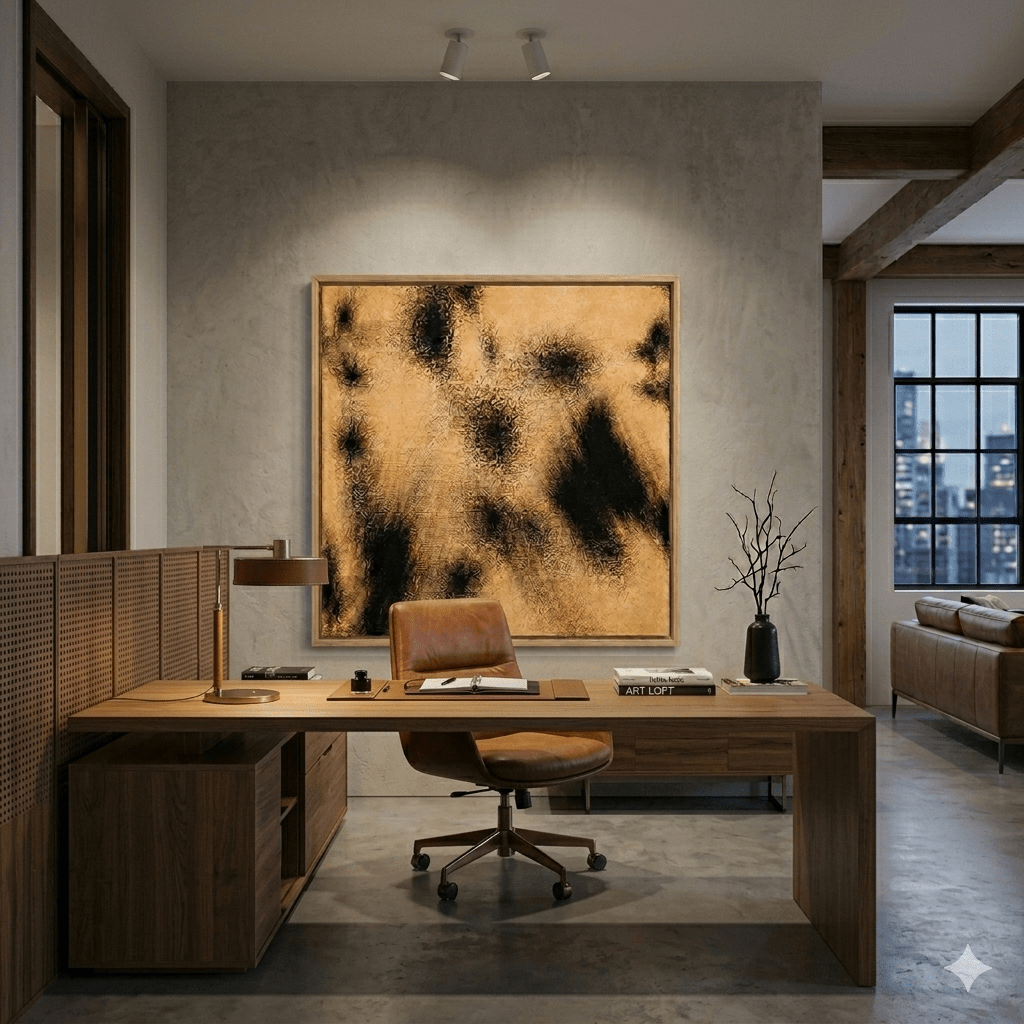 Black and Beige Abstract Wall Art Canvas Print – Dune Nocturne | Rossetti Art