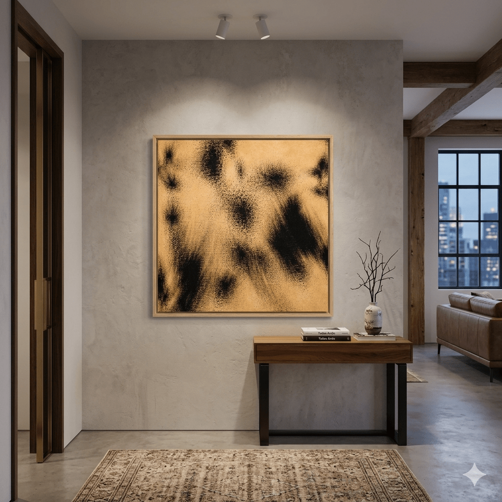 Black and Beige Abstract Wall Art Canvas Print – Dune Nocturne | Rossetti Art