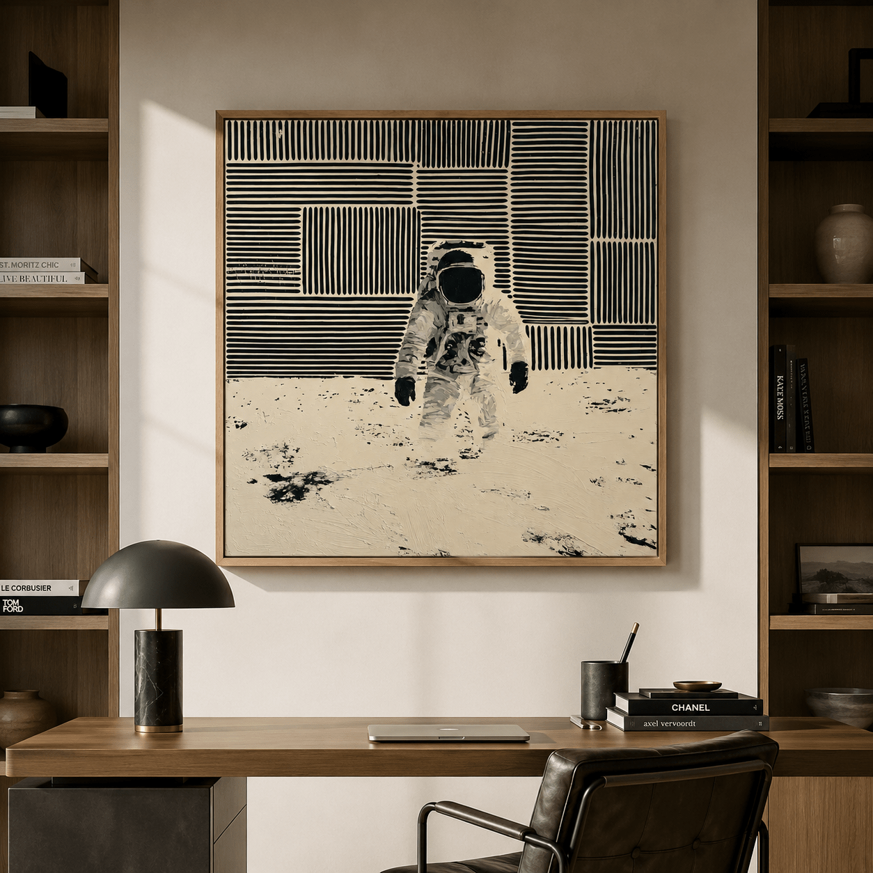 Black and Cream Wall Art Canvas — Tranquility by Rossetti Art