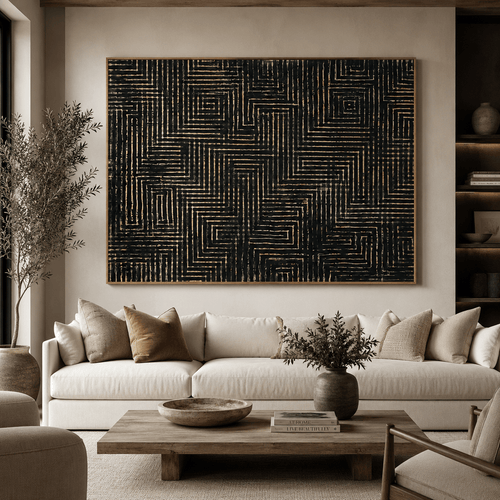 Black and Gold Wall Art Canvas — Circuit | Rossetti Art
