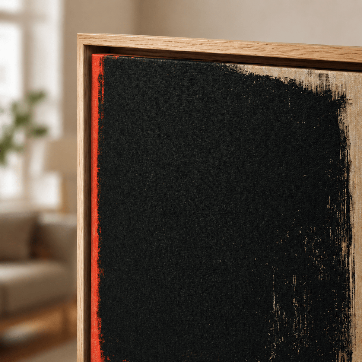 Black and Red Abstract Art Canvas Print — Red Margin by Rossetti Art