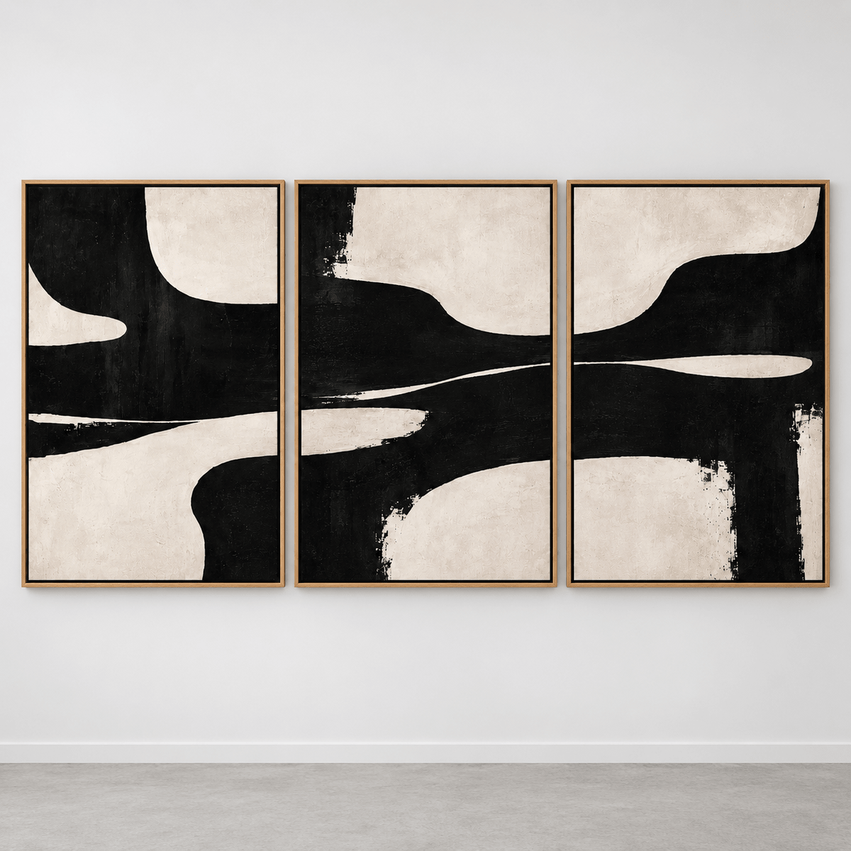 Black and white abstract canvas art – Tidal Drift by Rossetti Art