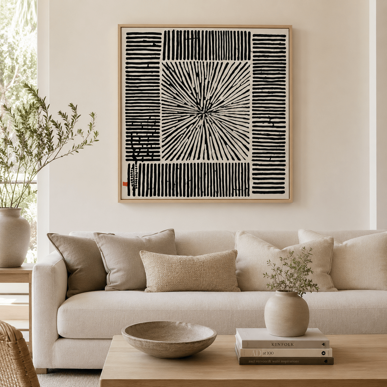 Black and White Abstract Canvas Print — Epicentre by Rossetti Art