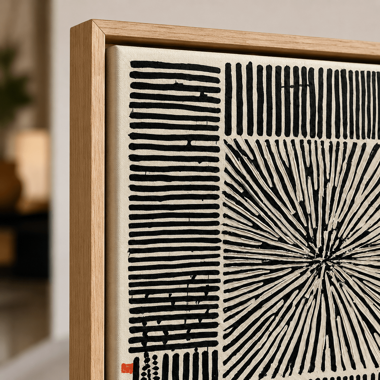 Black and White Abstract Canvas Print — Epicentre by Rossetti Art
