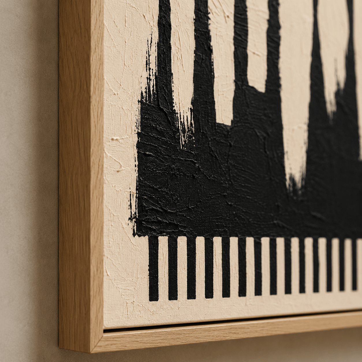 Black and White Abstract Wall Art Canvas Print — Frequency by Rossetti Art