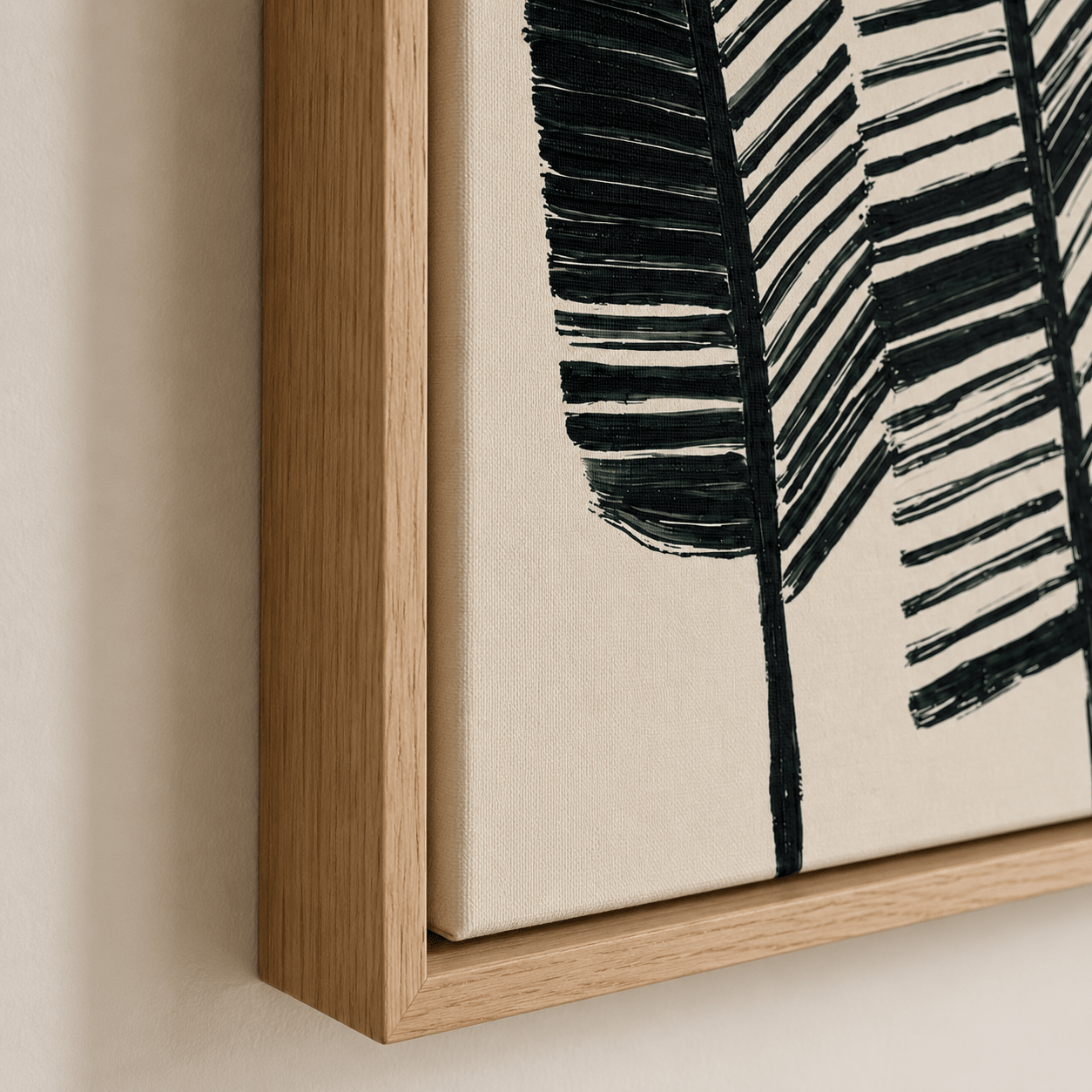 Black and White Botanical Wall Art Canvas Print — Fronds by Rossetti Art