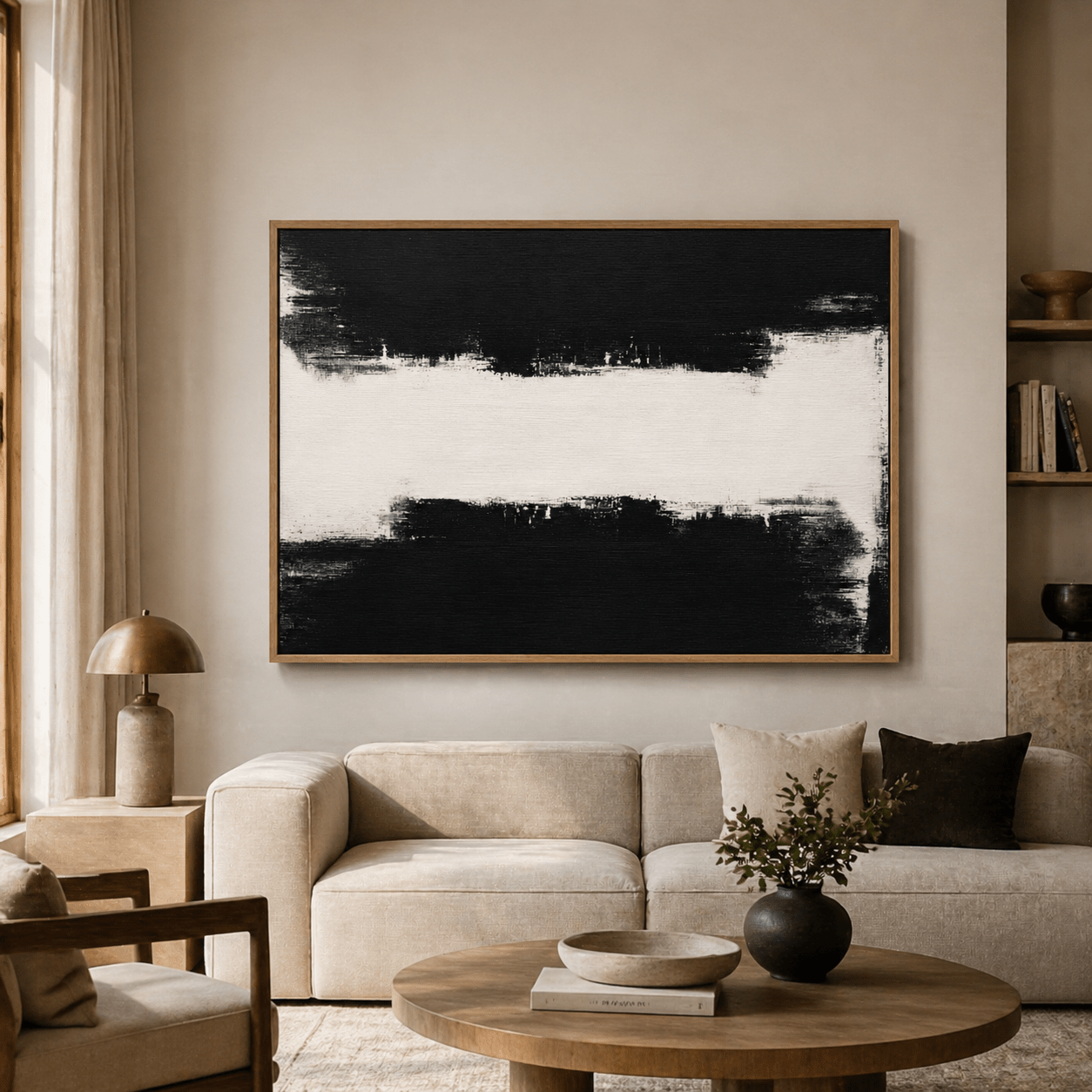 Black and White Canvas Art — Fault Line by Rossetti Art