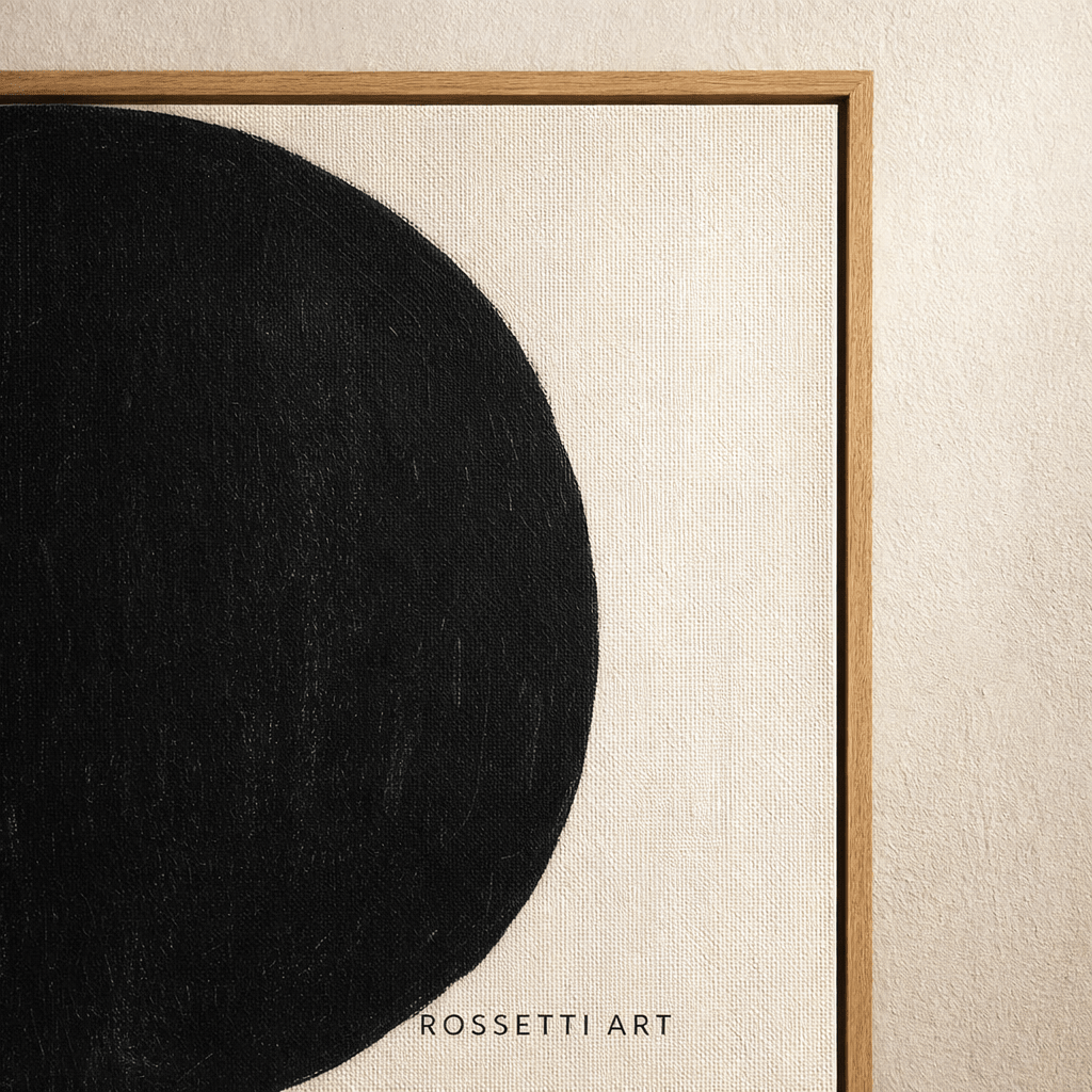 Black and White Geometric Original Painting  | Midnight Eclipse | Rossetti Art | Rossetti Art