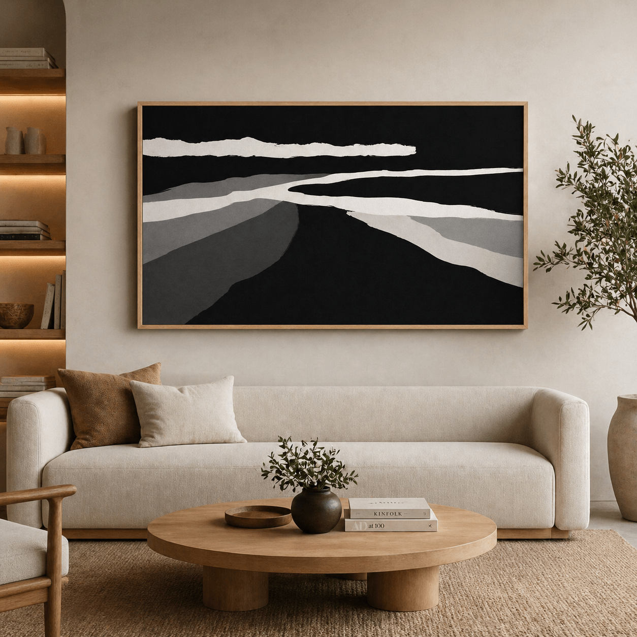 Black and White Landscape Art Print — Low Horizon by Rossetti Art