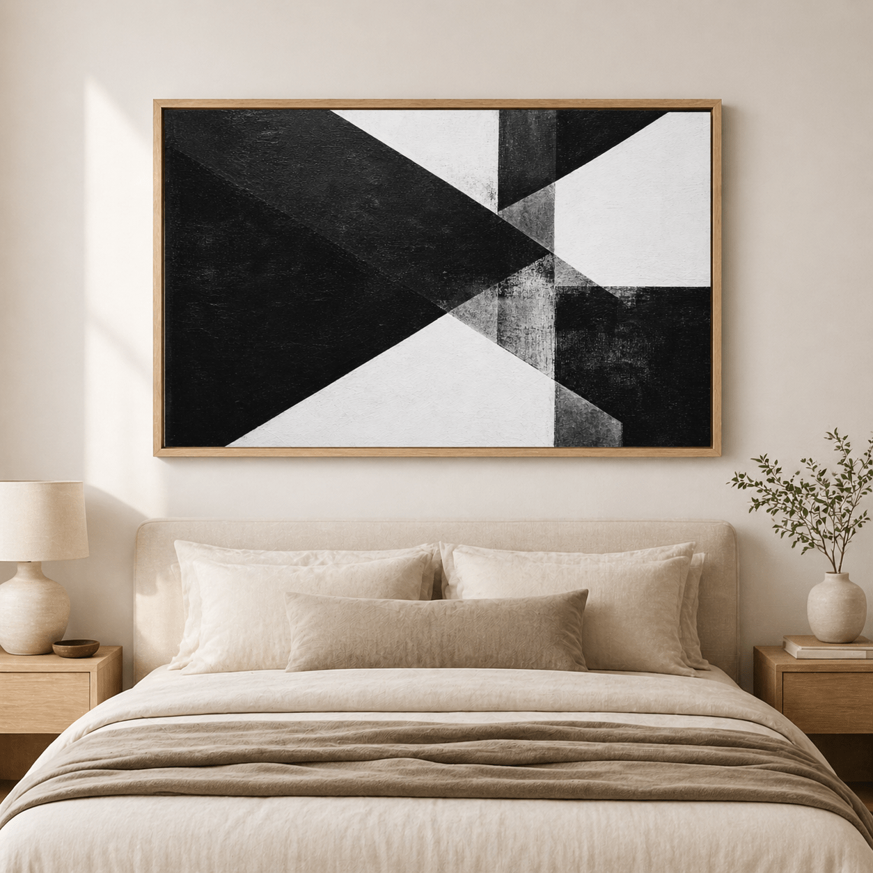 Black and White Minimalist Painting — Meridian by Rossetti Art