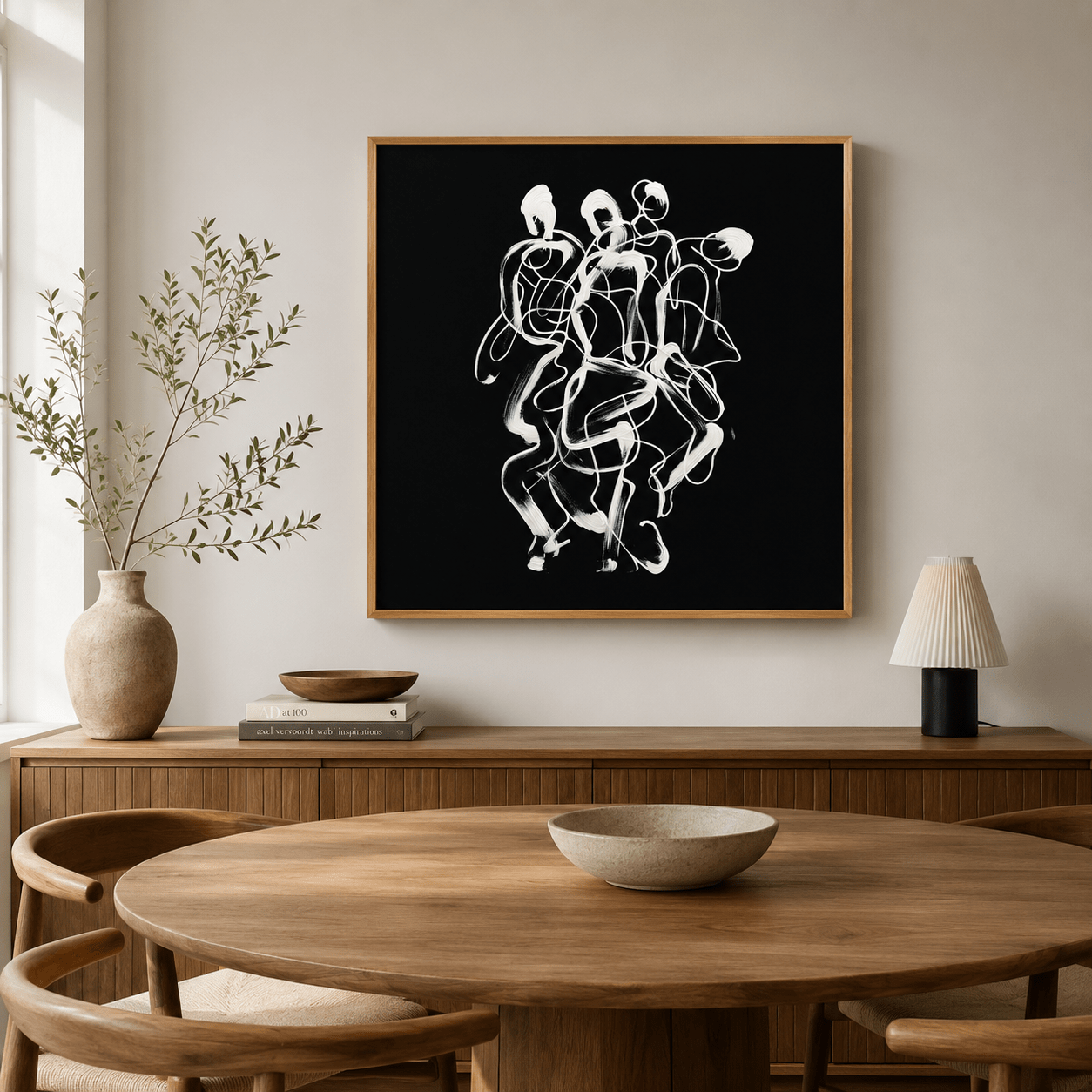 Black and White Modern Art — Vortex by Rossetti Art