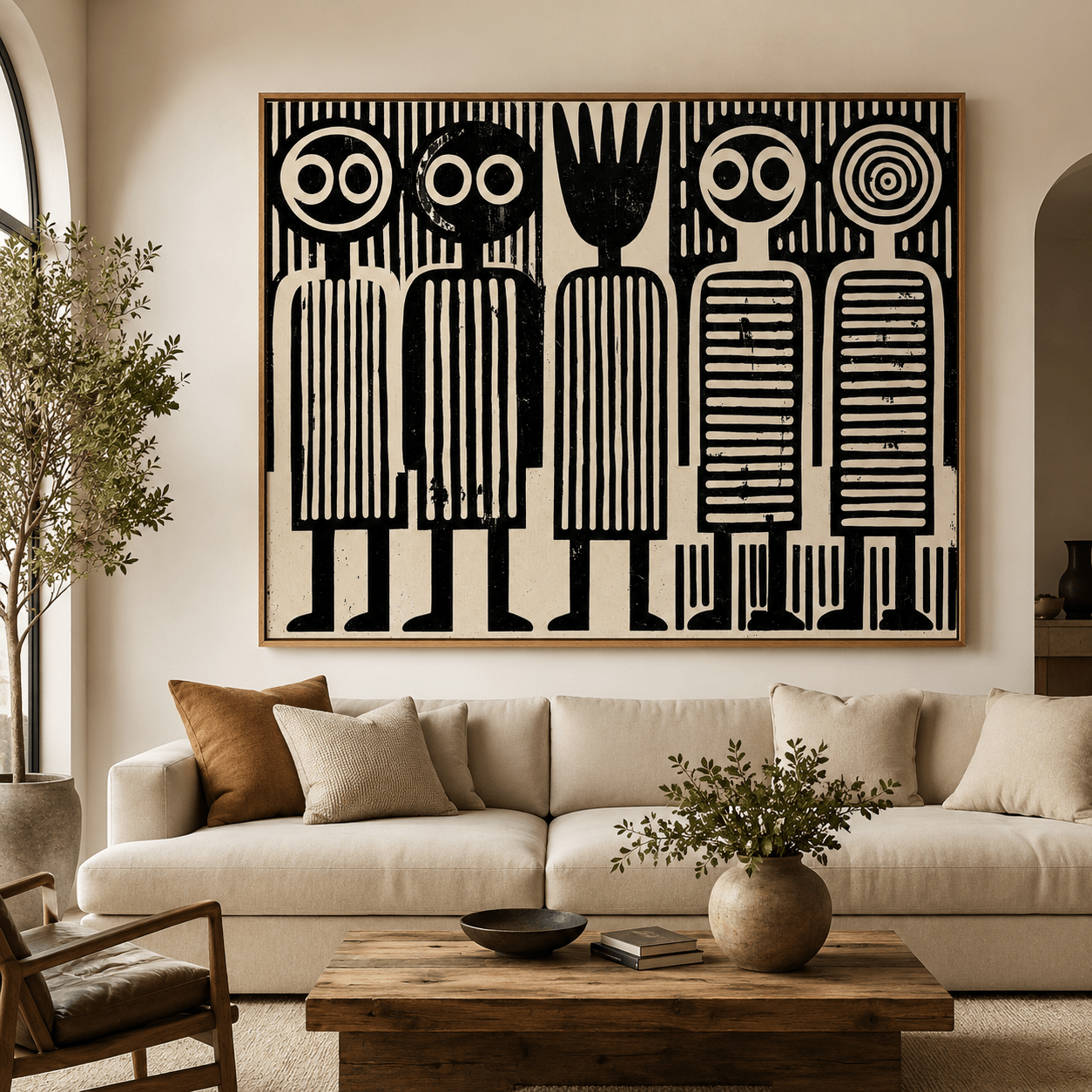 Black and White Pop Art Canvas Print — Tribe by Rossetti Art