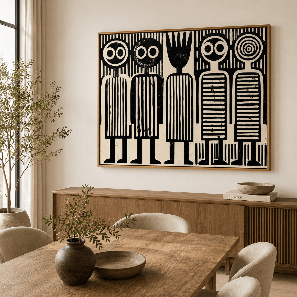 Black and White Pop Art Canvas Print — Tribe by Rossetti Art