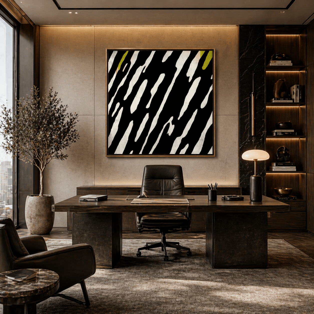Black and White Stripe Canvas Print – Linear Pulse by Rossetti Art
