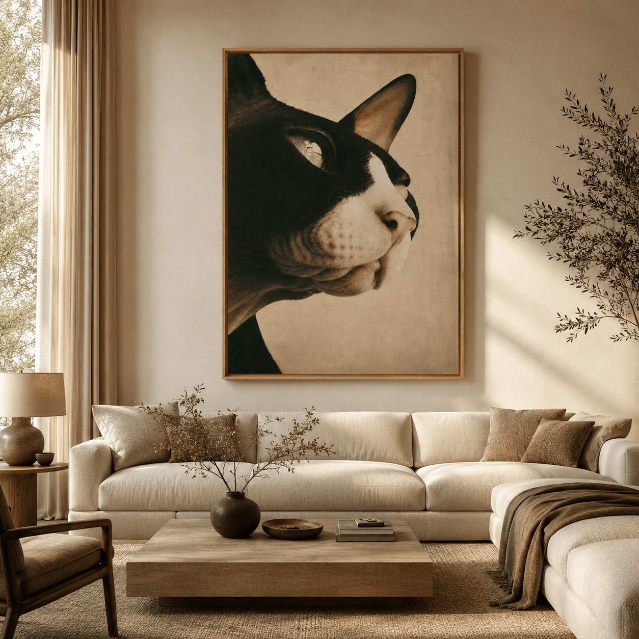 Black Cat Wall Art Canvas Print — Midnight Oracle by Rossetti Art