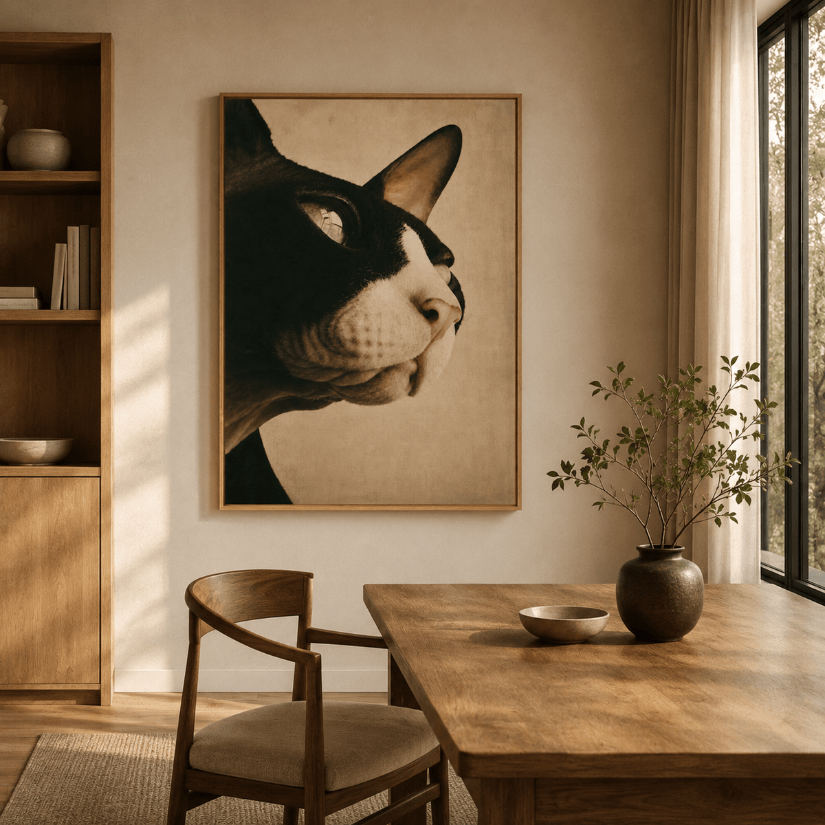 Black Cat Wall Art Canvas Print — Midnight Oracle by Rossetti Art