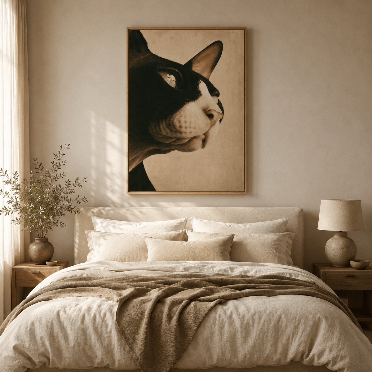 Black Cat Wall Art Canvas Print — Midnight Oracle by Rossetti Art