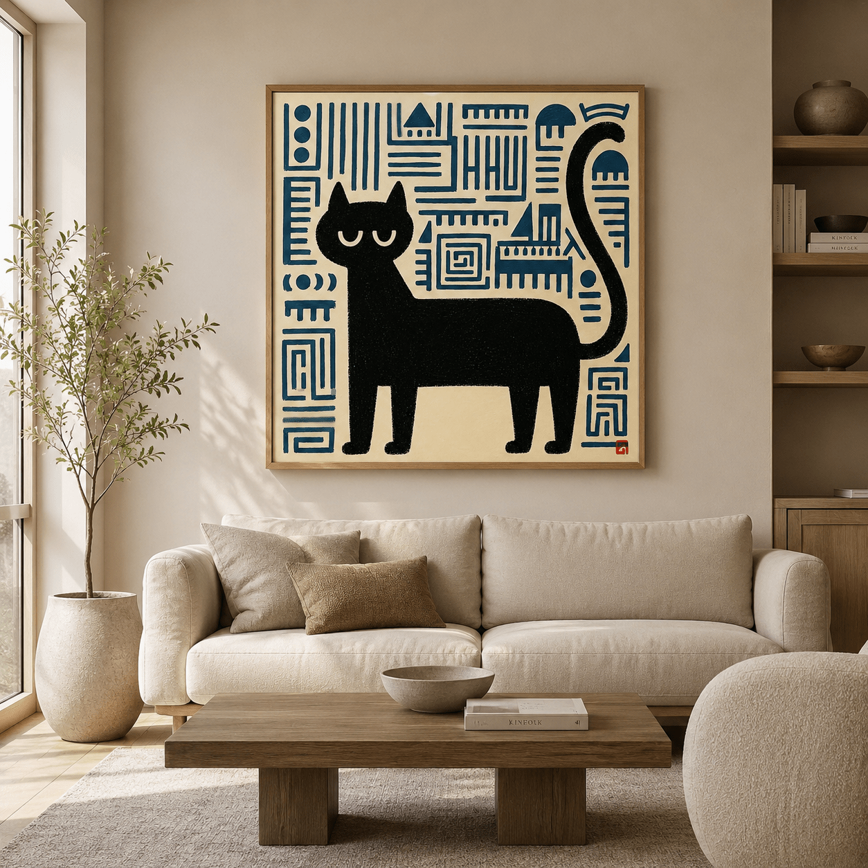 Black Cat Wall Art Canvas Print — The Keeper | Rossetti Art