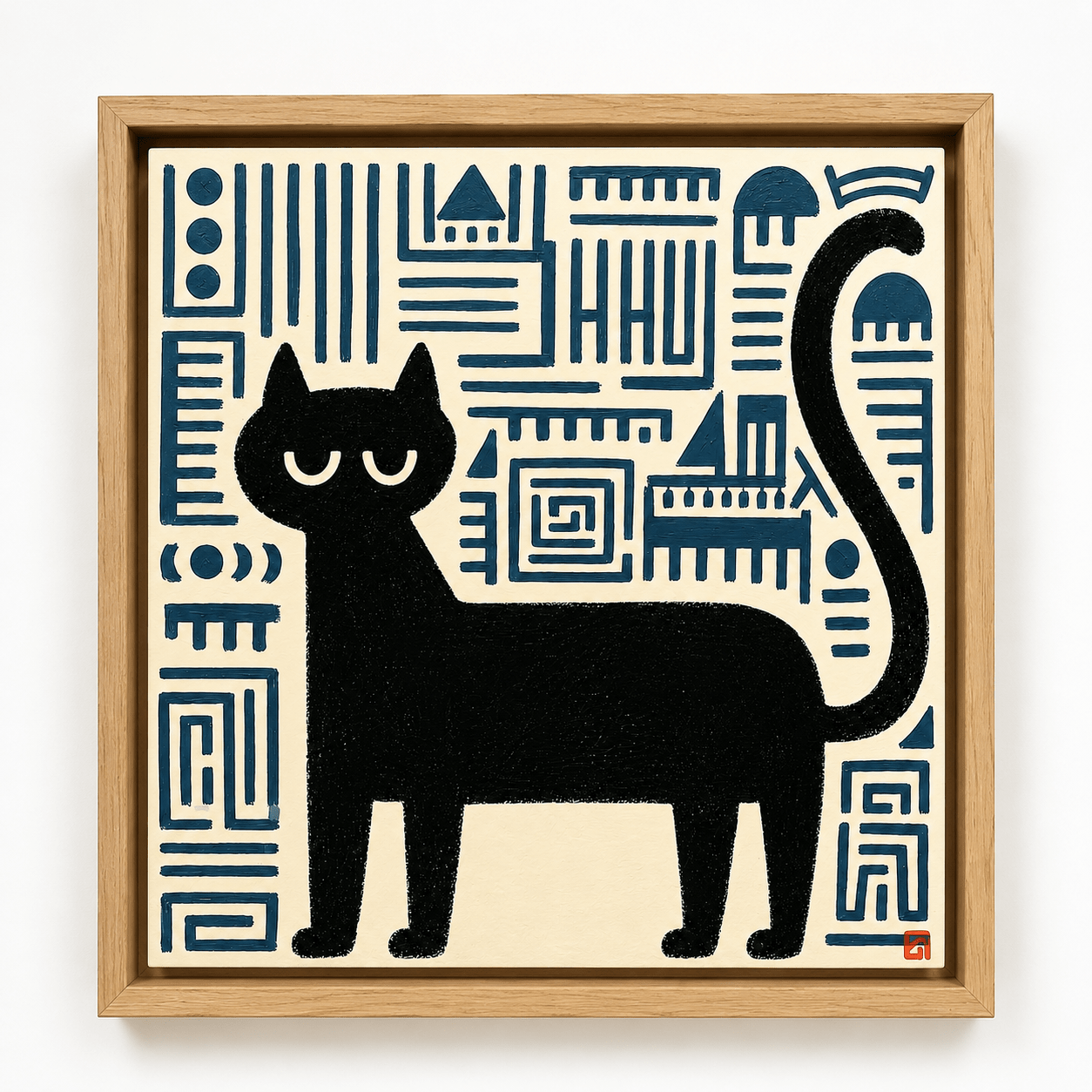 Black Cat Wall Art Canvas Print — The Keeper | Rossetti Art