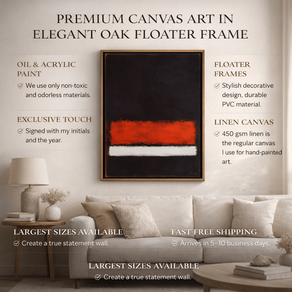 Black Red White Minimalist Original Painting