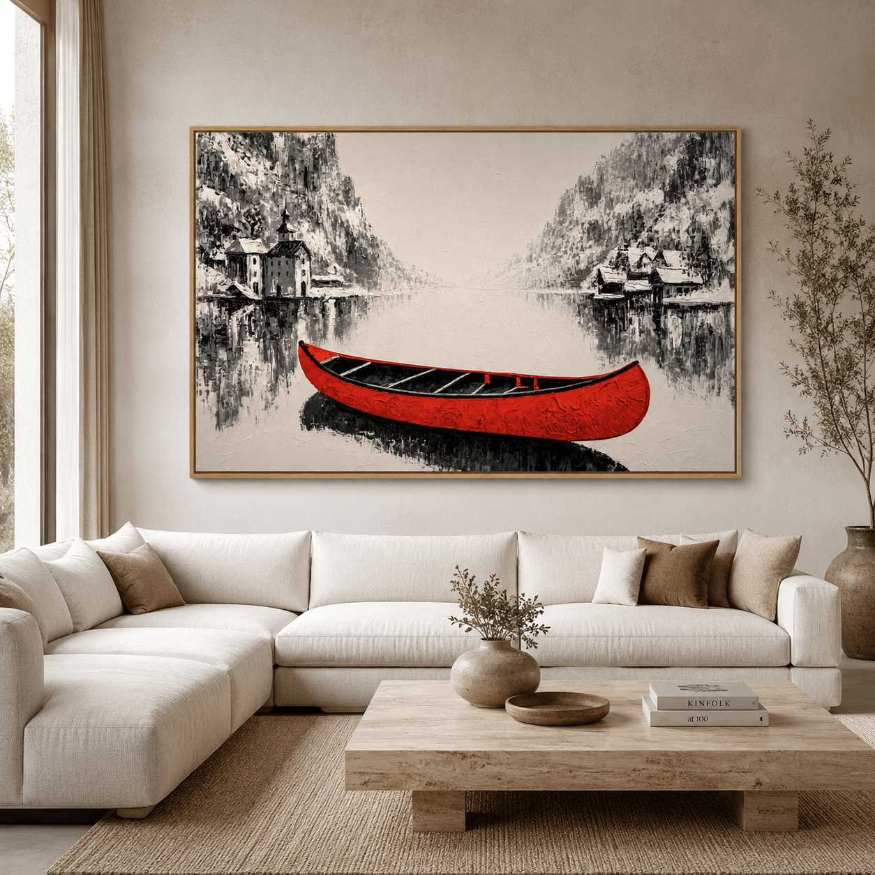 Black White Red Wall Art Canvas Print — Carmine by Rossetti Art