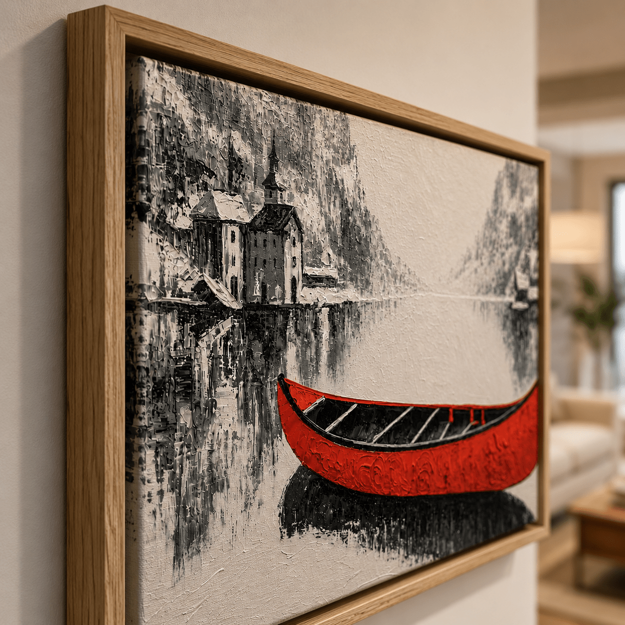Black White Red Wall Art Canvas Print — Carmine by Rossetti Art