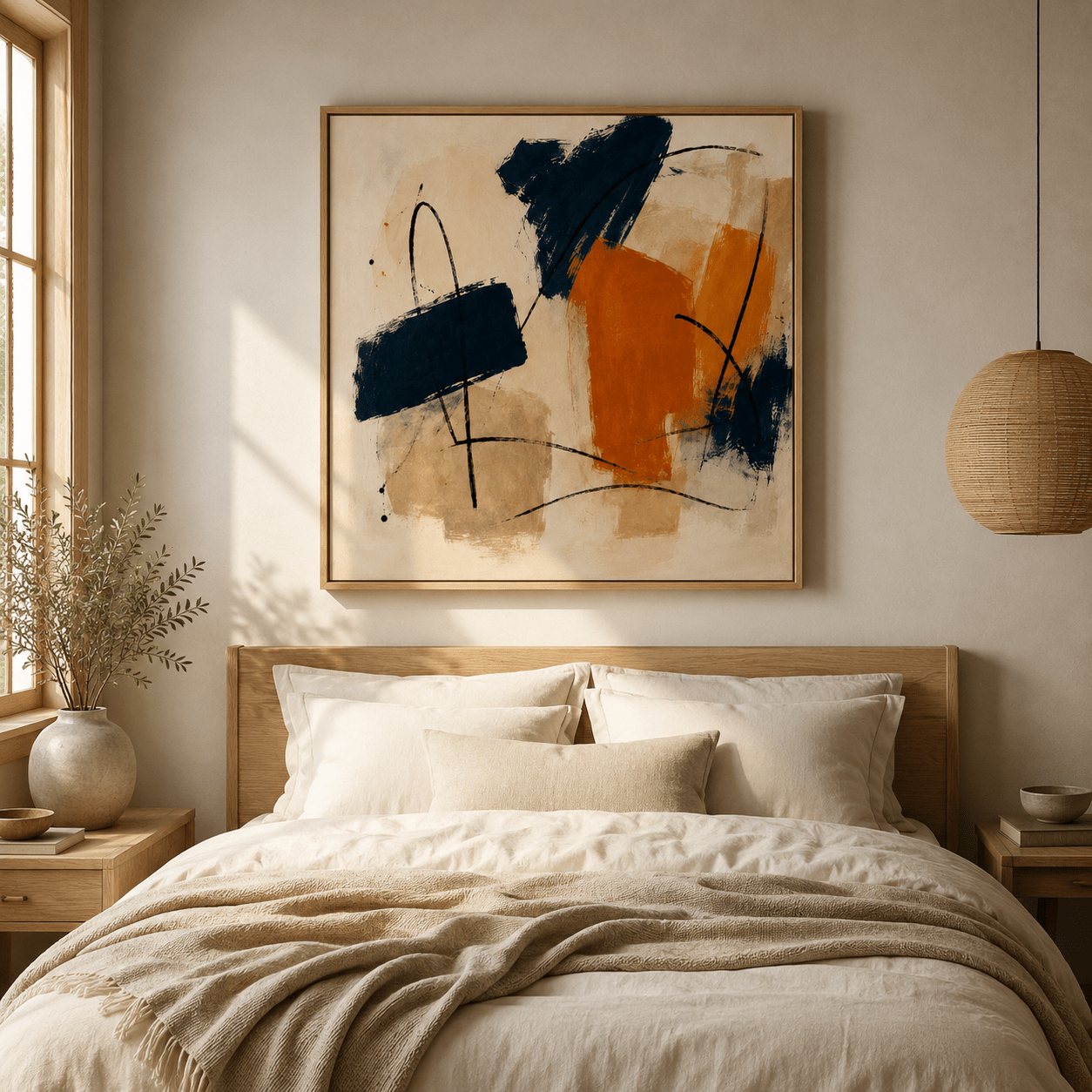 Blue and Orange Abstract Painting Canvas Print — Counterpoint by Rossetti Art