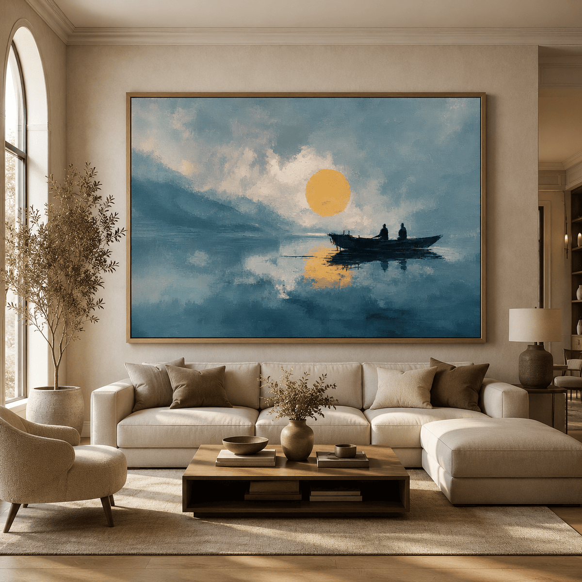Blue Wall Art Canvas Print — Golden Hour by Rossetti Art
