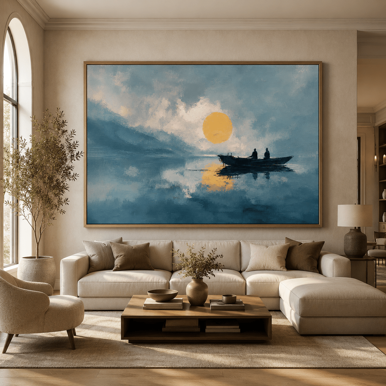 Blue Wall Art Canvas Print — Golden Hour by Rossetti Art