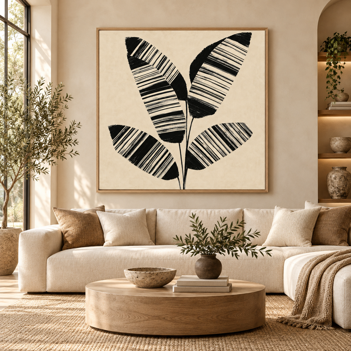 Banana Leaf Wall Art – Palma Noir by Rossetti Art – living room styling