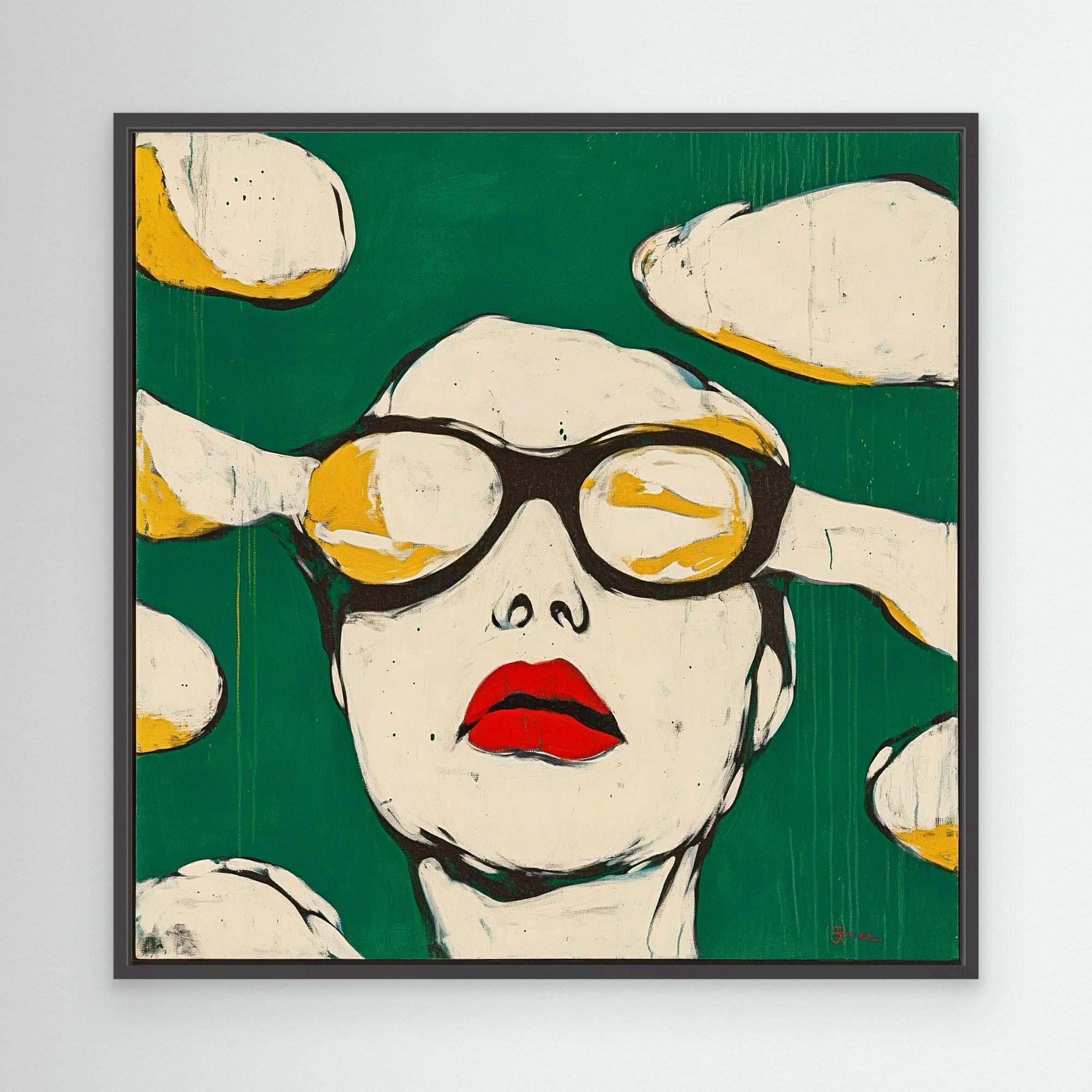 Canvas Print : Visionary Chic – Bold Modern Abstract Portrait Art