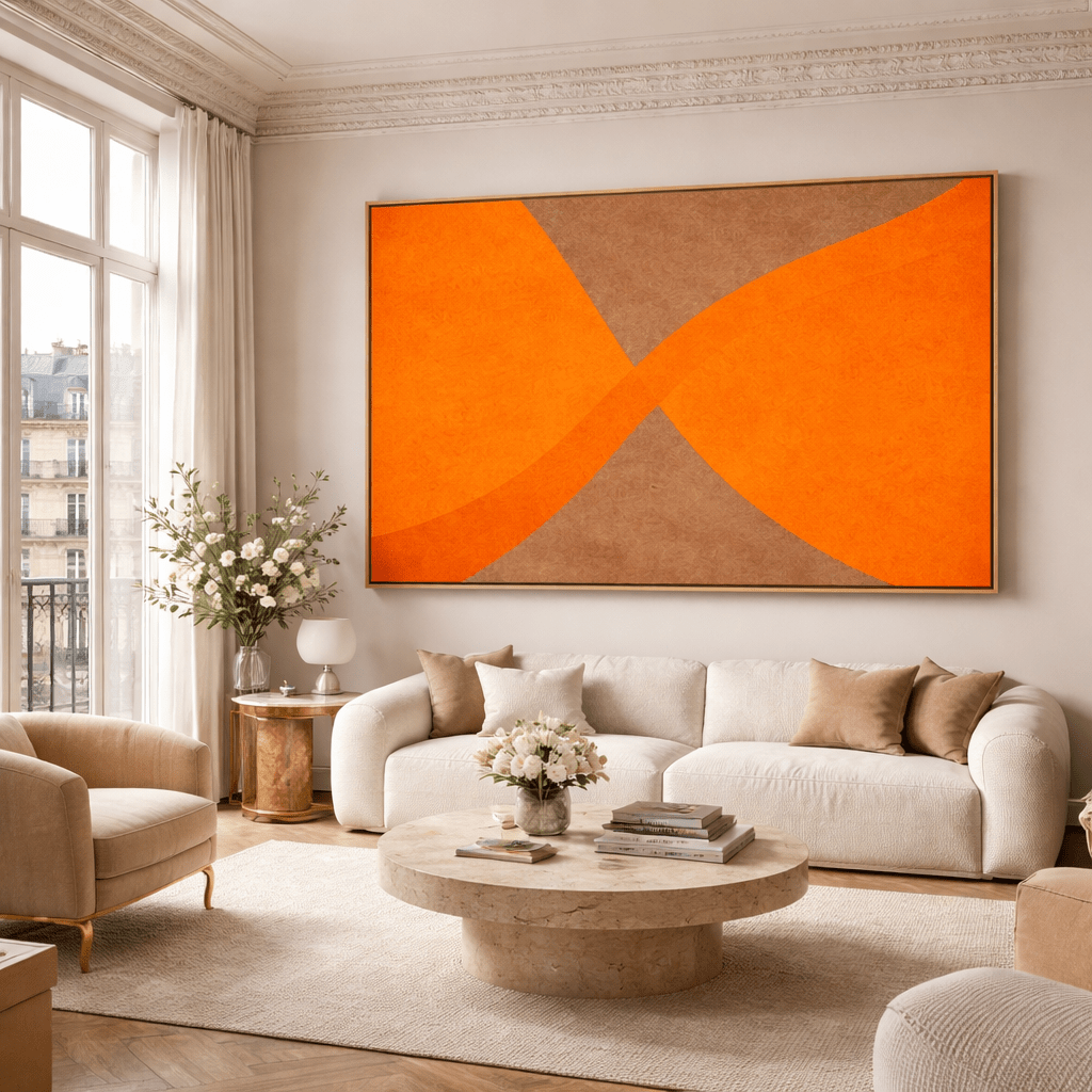 Burnt Orange Geometric Canvas Print | Rossetti Art