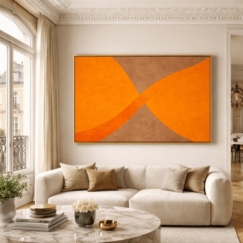Burnt Orange Geometric Canvas Print - Amber Crossing | Rossetti Art