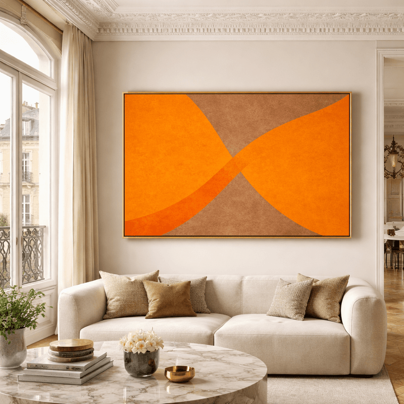 フランシュリッペ　キャンバス　アート burnt-orange-geometric-canvas-