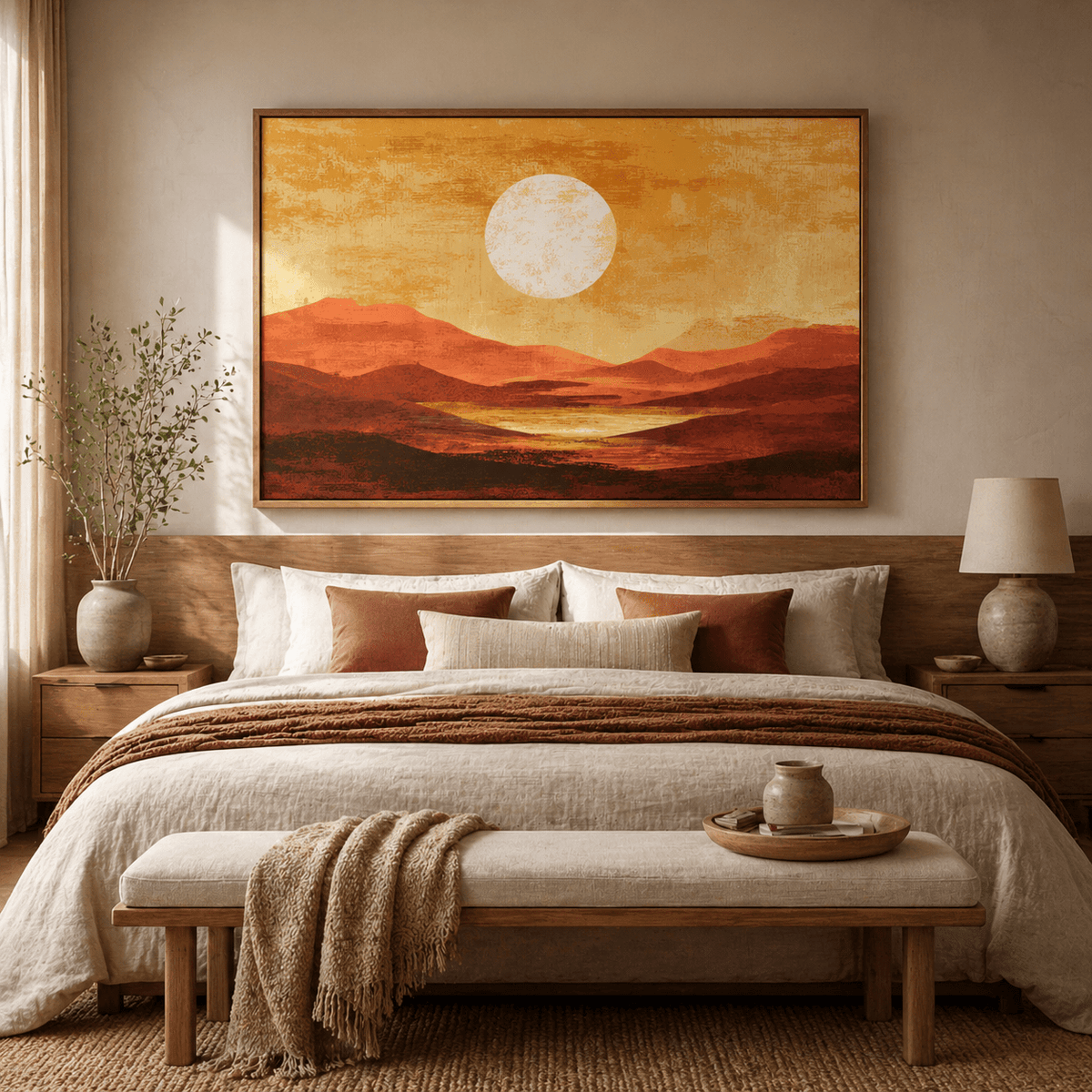 Burnt Orange Wall Art Canvas Print — Desert Sun by Rossetti Art