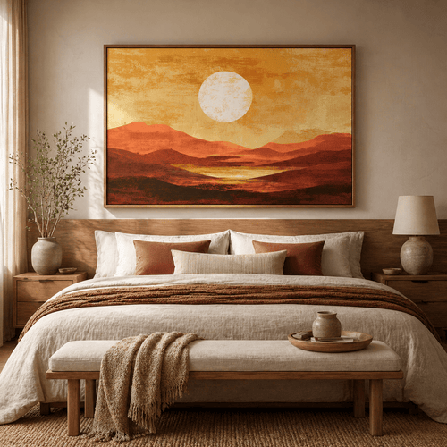 Burnt Orange Wall Art Canvas Print — Desert Sun by Rossetti Art