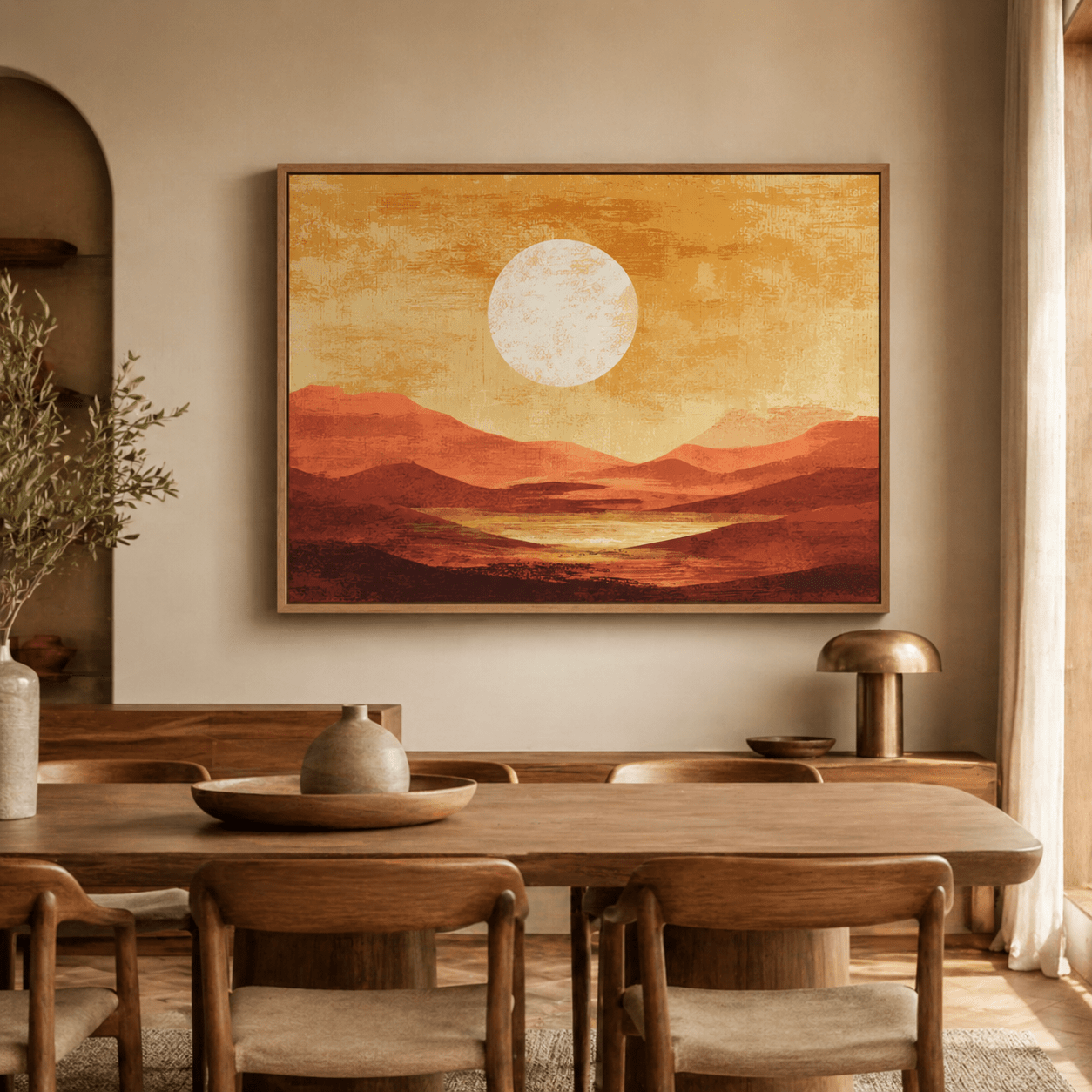 Burnt Orange Wall Art Canvas Print — Desert Sun by Rossetti Art